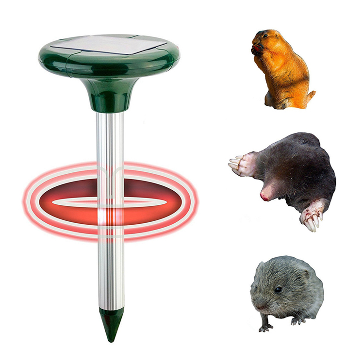 Solar Power Ultrasonic Mole Repellent Snake Bird Mosquito Mouse Pest Repeller Control For Garden Yard