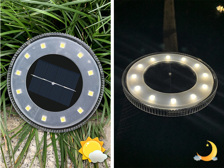 New Waterproof IPX5 Outdoor  Landscape Lamp Led Underground Light Solar  Decoration Led Buried Light With Light Solar